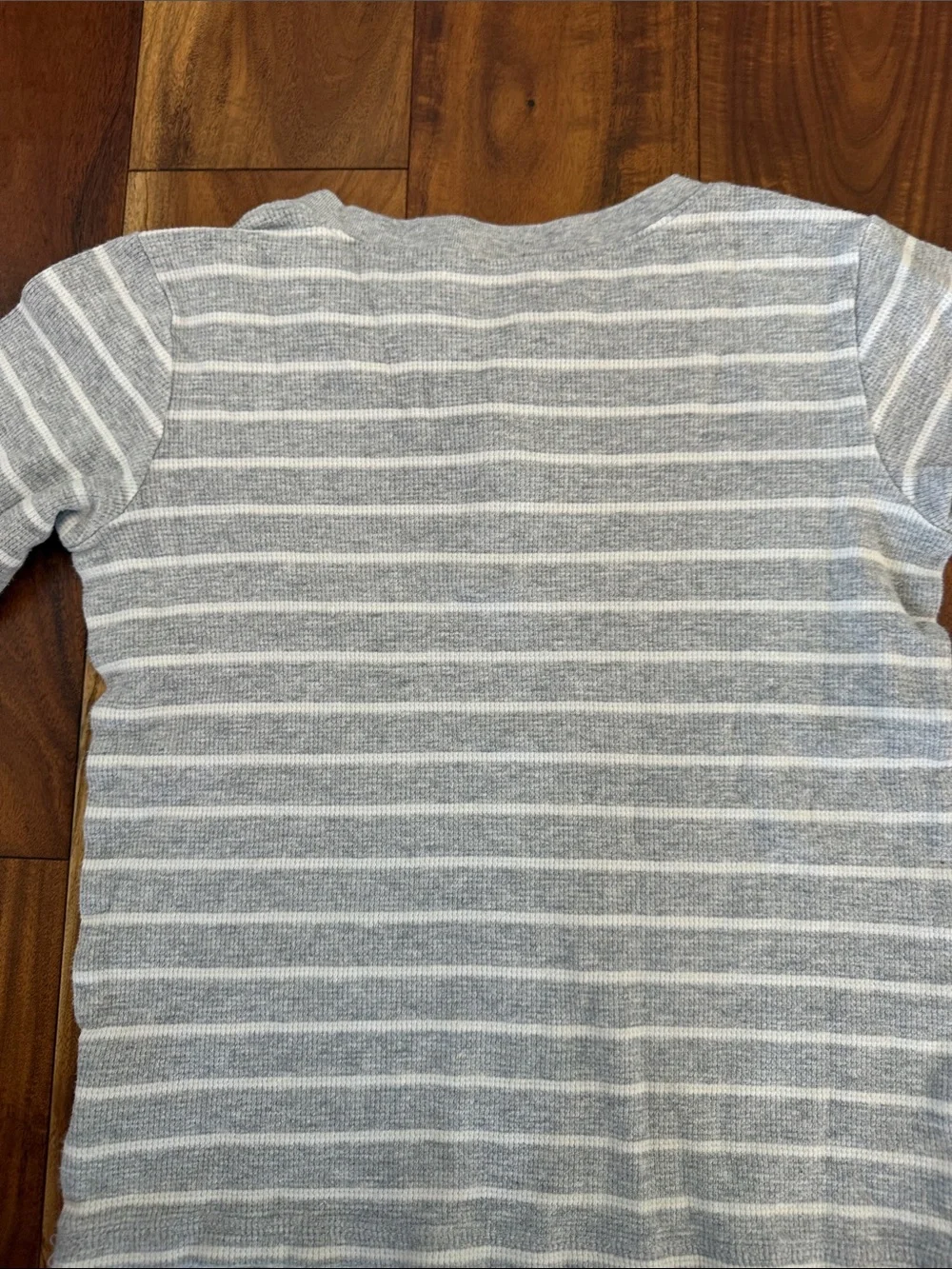 Carter's Light Gray and White Striped Long-Sleeve Henley